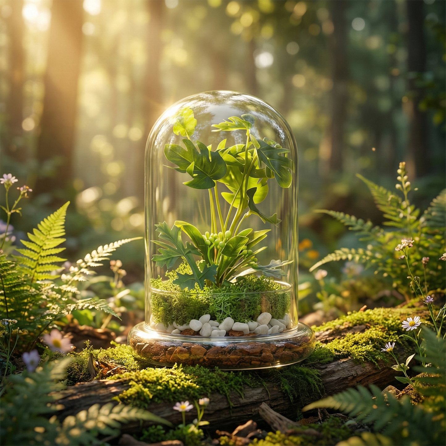 Cloche Terrarium en Verre Ventilée